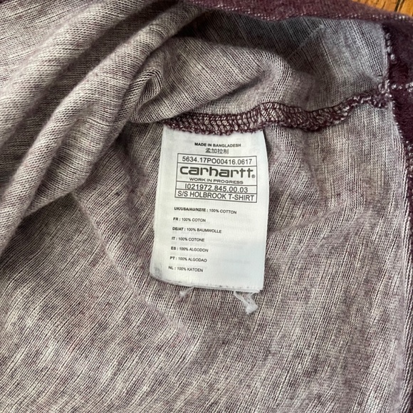 Carhartt WIP Short Sleeve Men's T Shirt in S/S Holbrook Burgundy Sz Medium - Picture 5 of 8